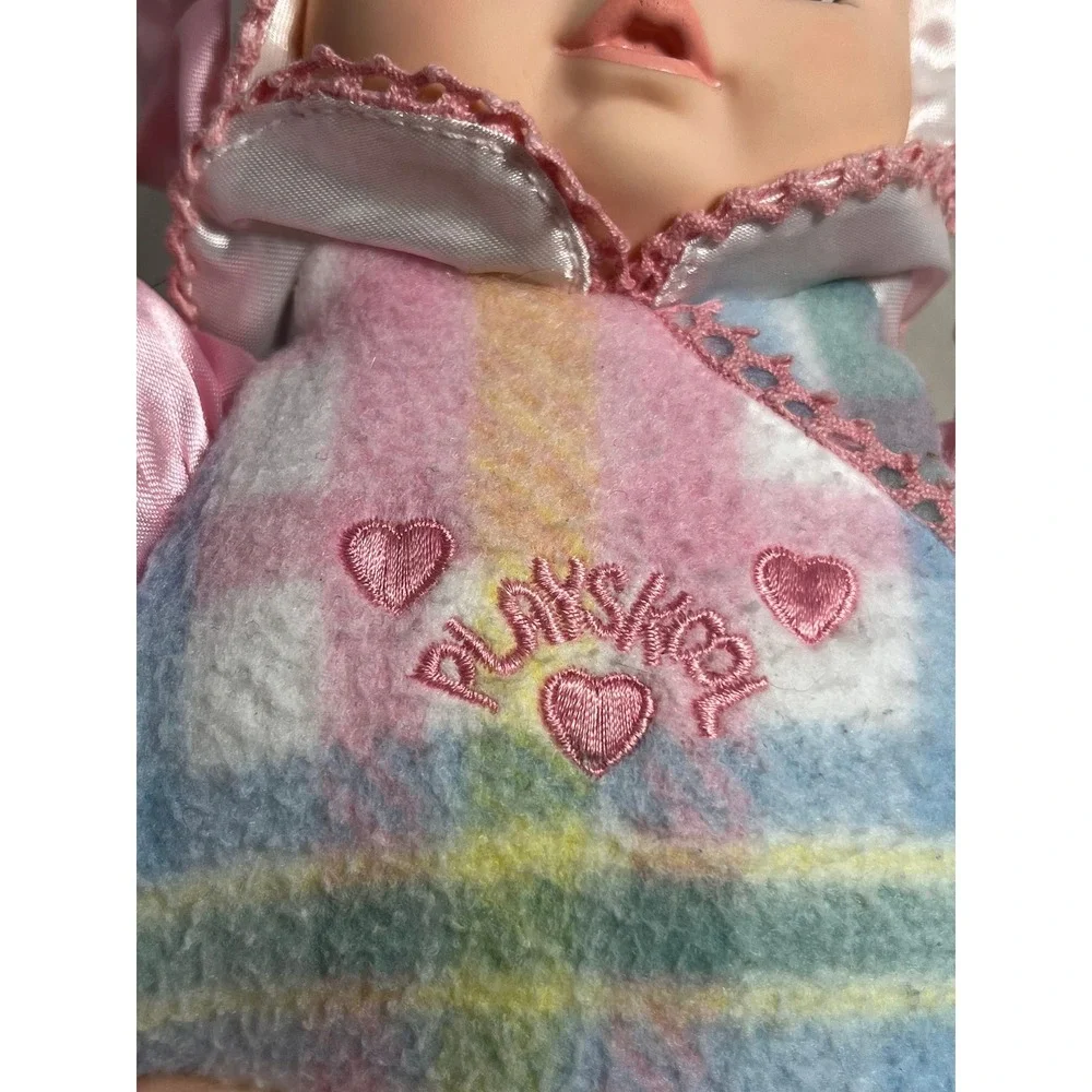 Playskool Snuzzles Baby Doll Pink Pastel Plaid Vintage 1996 squeaks